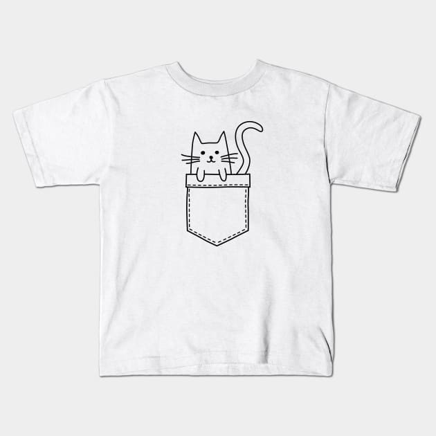 Cute cat in my pocket Kids T-Shirt by beakraus